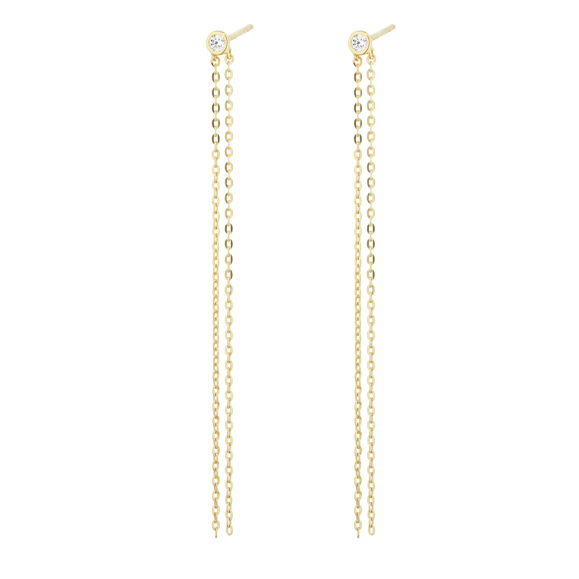 Vibholm GULD - Ørestikker Med Kæder - 9 Kt. Guld