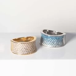 Sif Jakobs - Felline Concavo Ring - Forgyldt Sølv -Gavefest R2393 CZ YG 2NY