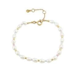 Hultquist Copenhagen - Pastel Perle Armbånd - Forgyldt Sølv