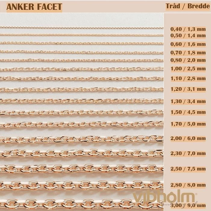 Standard Kæde - Anker Rund 0,40 Mm - 8 Kt. Guld 5 Standard Kæde - Anker Rund 0,40 Mm - 8 Kt. Guld - Billede 3