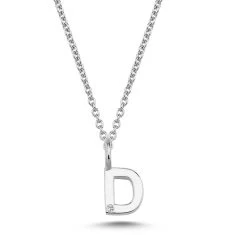 Nuran - Bogstav Vedhæng, D - 14 Kt. Hvidguld