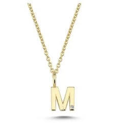 Nuran - Bogstav Vedhæng, M - 14 Kt. Guld