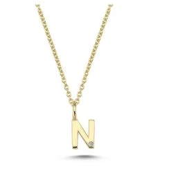 Nuran - Bogstav Vedhæng, N - 14 Kt. Guld
