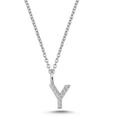 Nuran - Bogstav Vedhægng, Y - 14 Kt. Hvidguld