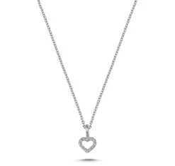 Nuran - Hjerte Vedhæng - 14 Kt. Hvidguld