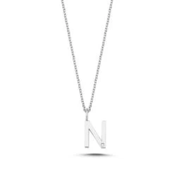 Nuran - Bogstav Vedhæng, N - 14 Kt. Hvidguld