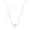 Gold Collection Halskæde - 14 Karat Guld M/dobbelt Hjerter Ens -Gavefest VH 610 585 1